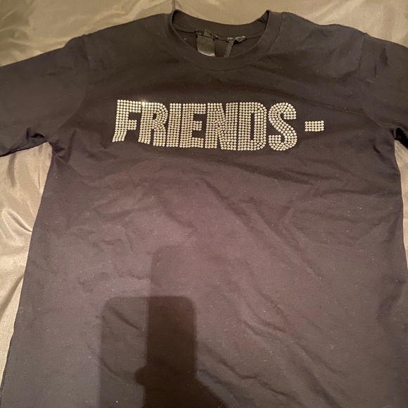 All black shiny vlone shirt
